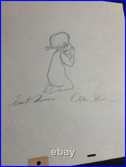 Walt Disney The Rescuers Penny original production drawing signed Frank Ollie
