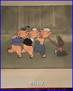 Walt Disney Three Little Pigs Art Corner Animation Production Cel