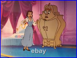 Walt Disney's Beauty And The Beast Hand Painted Cel Production Cell Art Coa