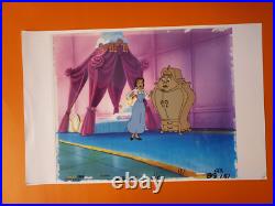 Walt Disney's Beauty And The Beast Hand Painted Cel Production Cell Art Coa