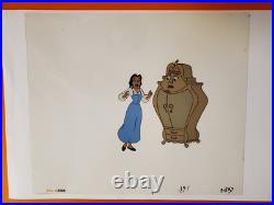 Walt Disney's Beauty And The Beast Hand Painted Cel Production Cell Art Coa