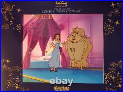 Walt Disney's Beauty And The Beast Hand Painted Cel Production Cell Art Coa Walt Disney's Beauty And The Beast Hand Painted Cel Production Cell Art Coa