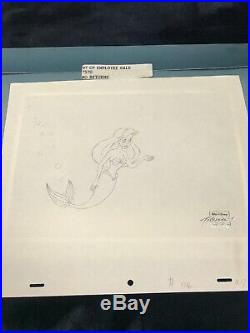 Walt Disney's Little Mermaid TV Production cel + Original drawing + COA Ariel