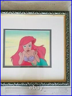 Walt Disney's Little Mermaid TV Production cel plus Drawing of Arial with COA