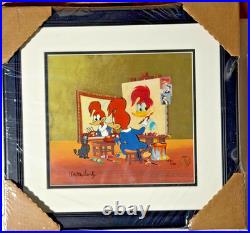 Walter Lantz Woody's Triple Self Portrait Limited Hand Painted Signed Cel Disney Walter Lantz Woody's Triple Self Portrait Limited Hand Painted Signed Cel Disney