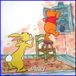 Winnie The Pooh Rabbit Walt Disney Original Book Art Production Cel + Background