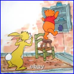 Winnie The Pooh Rabbit Walt Disney Original Book Art Production Cel + Background
