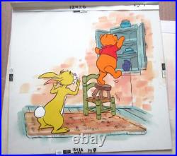 Winnie The Pooh Rabbit Walt Disney Original Book Art Production Cel + Background