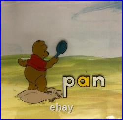 Winnie the Pooh Original Hand Painted Production Cel Newly Custom Framed