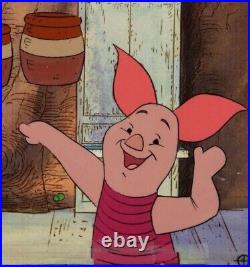Winnie the Pooh Original Production Cel Animation Art Disney Piglet