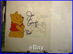 Winnie the Pooh original production disney cel Signed Jim Cummings COA drawing